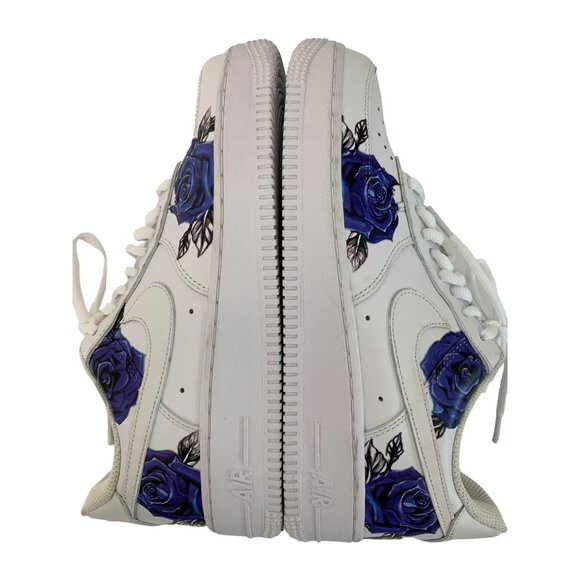 Custom Nike Air Force 1 Sneakers Blue Rose Mens Size 7 White Sneakers 7987 main image 5